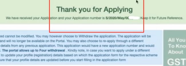 thankyou for applying