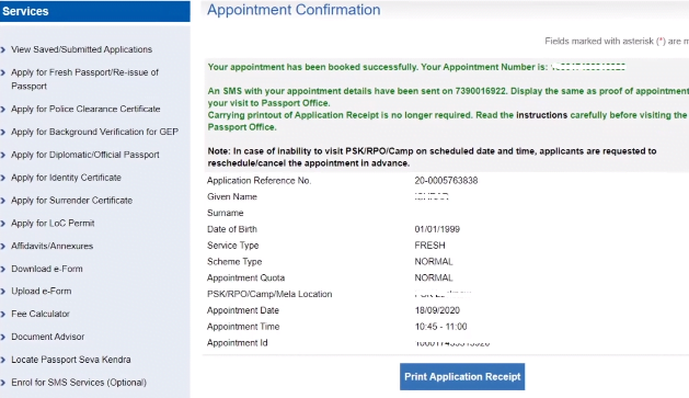 appointment confirmation