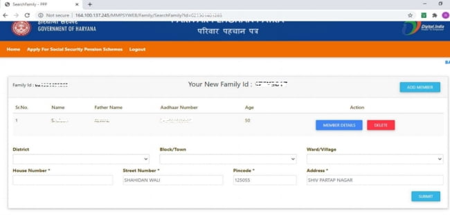 Update Download Ppp Family Id Haryana Schemes Of Indian Government