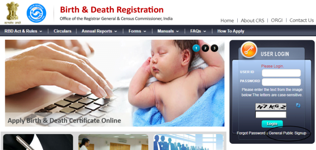 apply birth certificate online