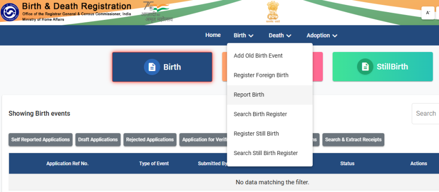 apply birth certificate online
