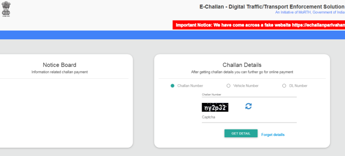 challan details form