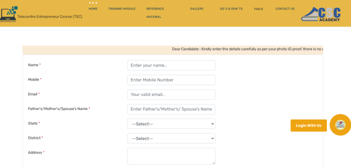 csc tec registration