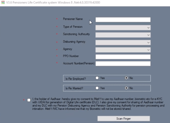 pensioner personal details