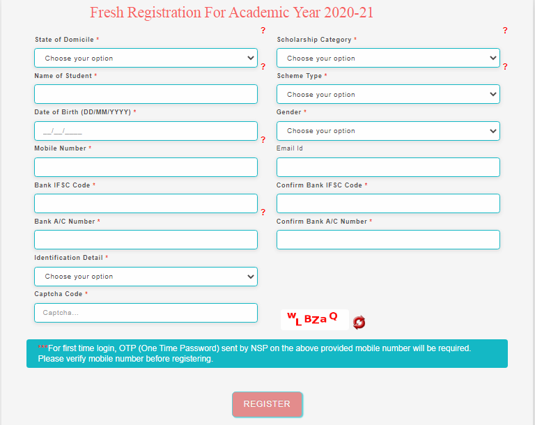 NSP registration form