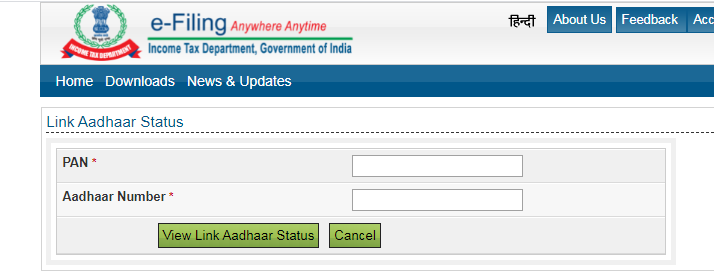 Check Aadhar Card Pan Card Link Status Online - Schemes of Indian ...