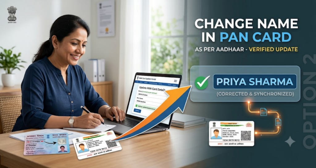 change name in pan card as per aadhaar card