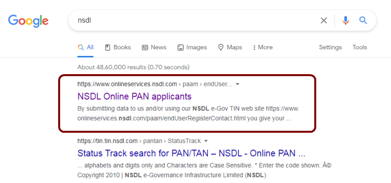 nsdl pan card update online