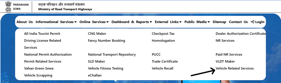 pay road tax online India Parivahan portal 2026 step by step