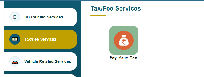 road tax online payment official Parivahan website