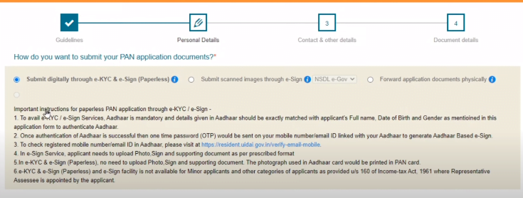 submit pan application document