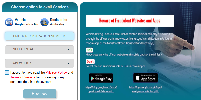 how to pay vehicle road tax online Vahan portal India
