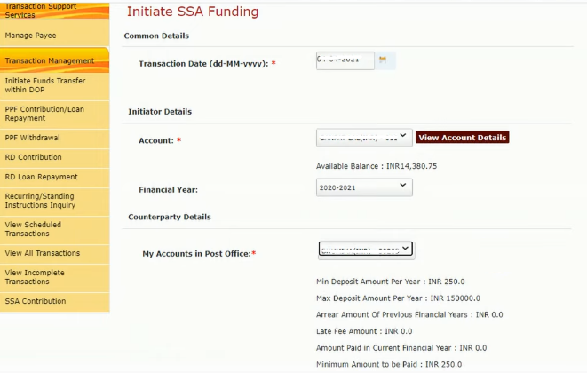 ssa online payment in post office