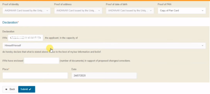 pan card declaration form