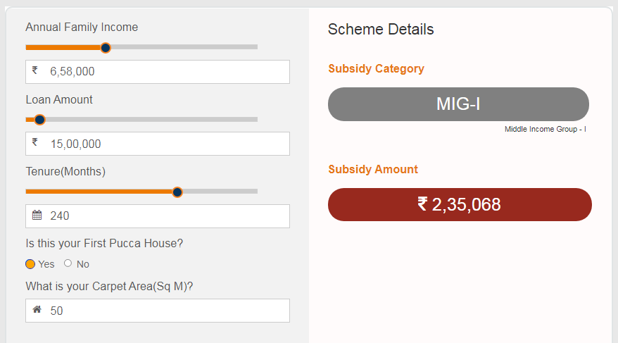 pmay subsidy calculator