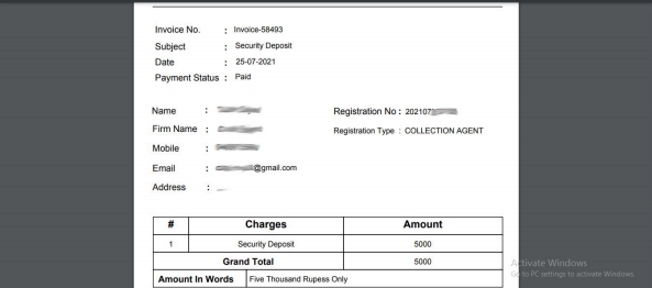 collection agent registration details