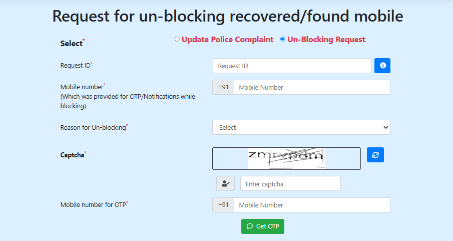 CEIR portal ceir.sancharsaathi.gov.in unblock phone
