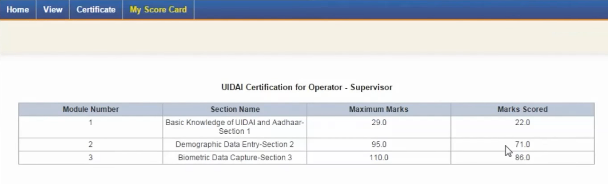 nseit exam score details