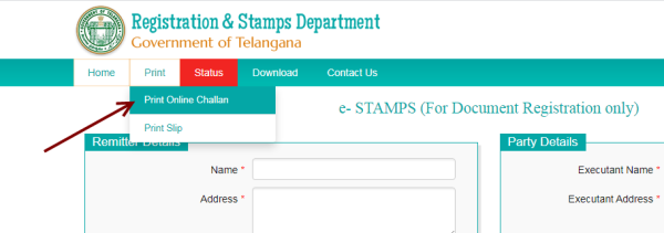 how-to-pay-registration-echallan-online-telangana-schemes-of-indian