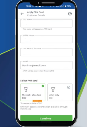 pan card applicant details