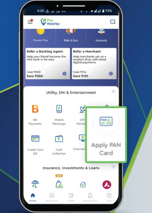 paynearby pan card service