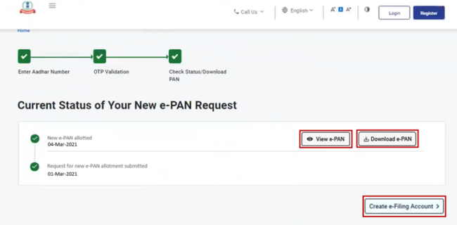 check e pan card status