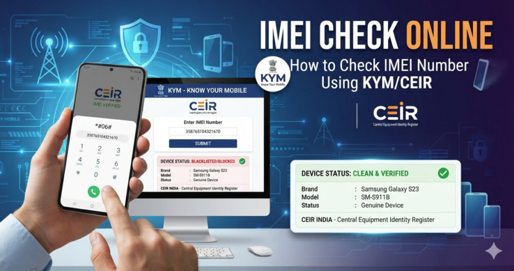 IMEI check online using KYM CEIR portal India
