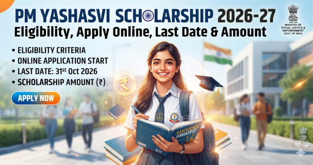 PM Yashasvi Scholarship 2026-27: Eligibility, Apply Online, Last Date & Amount