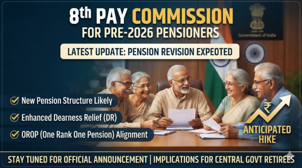8th Pay Commission for Pre 2026 Pensioners: Latest Update